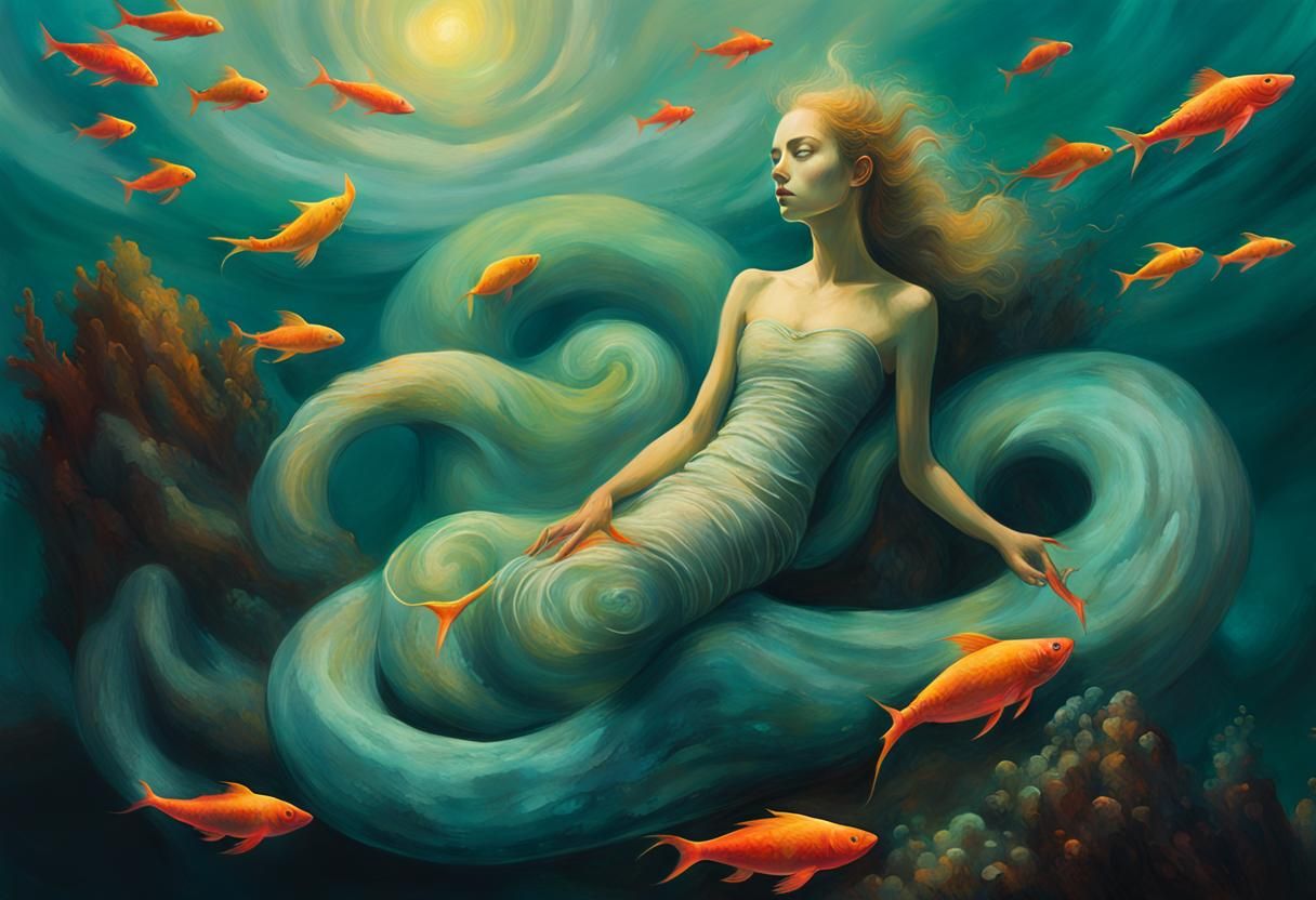 Vibrant Underwater Fairytale Illustration