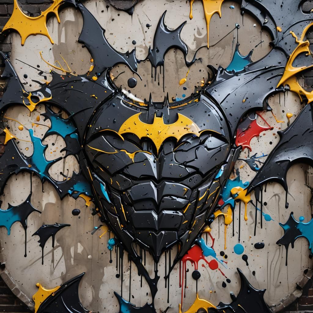 Graffiti Batman Chest Armour in Vibrant Polychromatic Style
