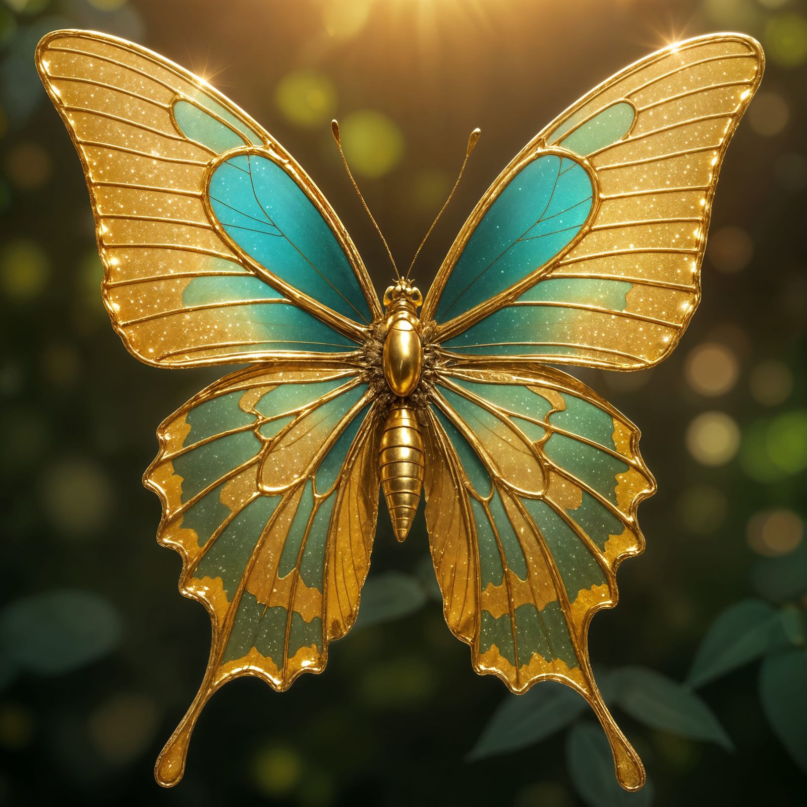 Golden Butterfly in Sunlit Splendor