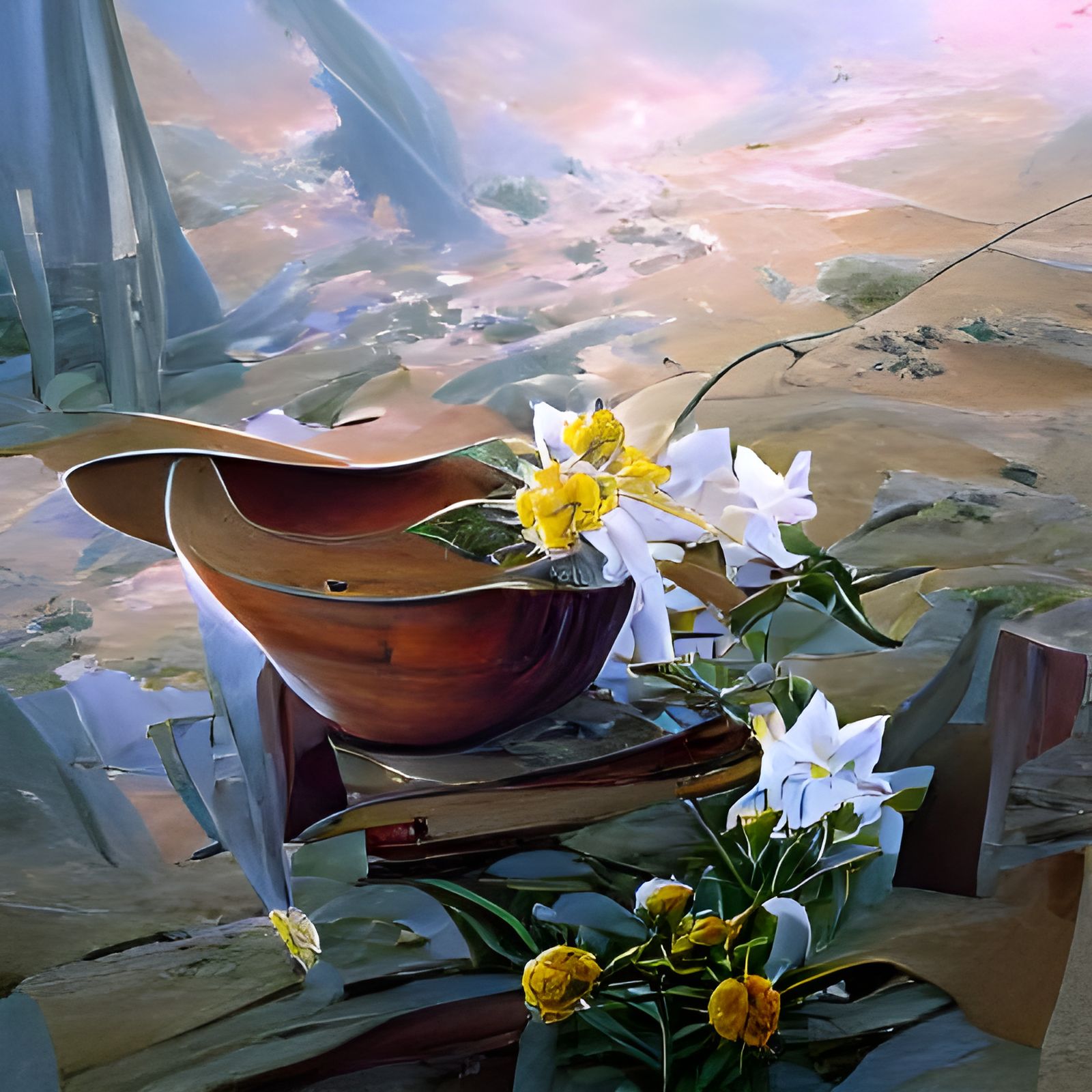 Blooming Field: An Oil Painting in Gurney Style