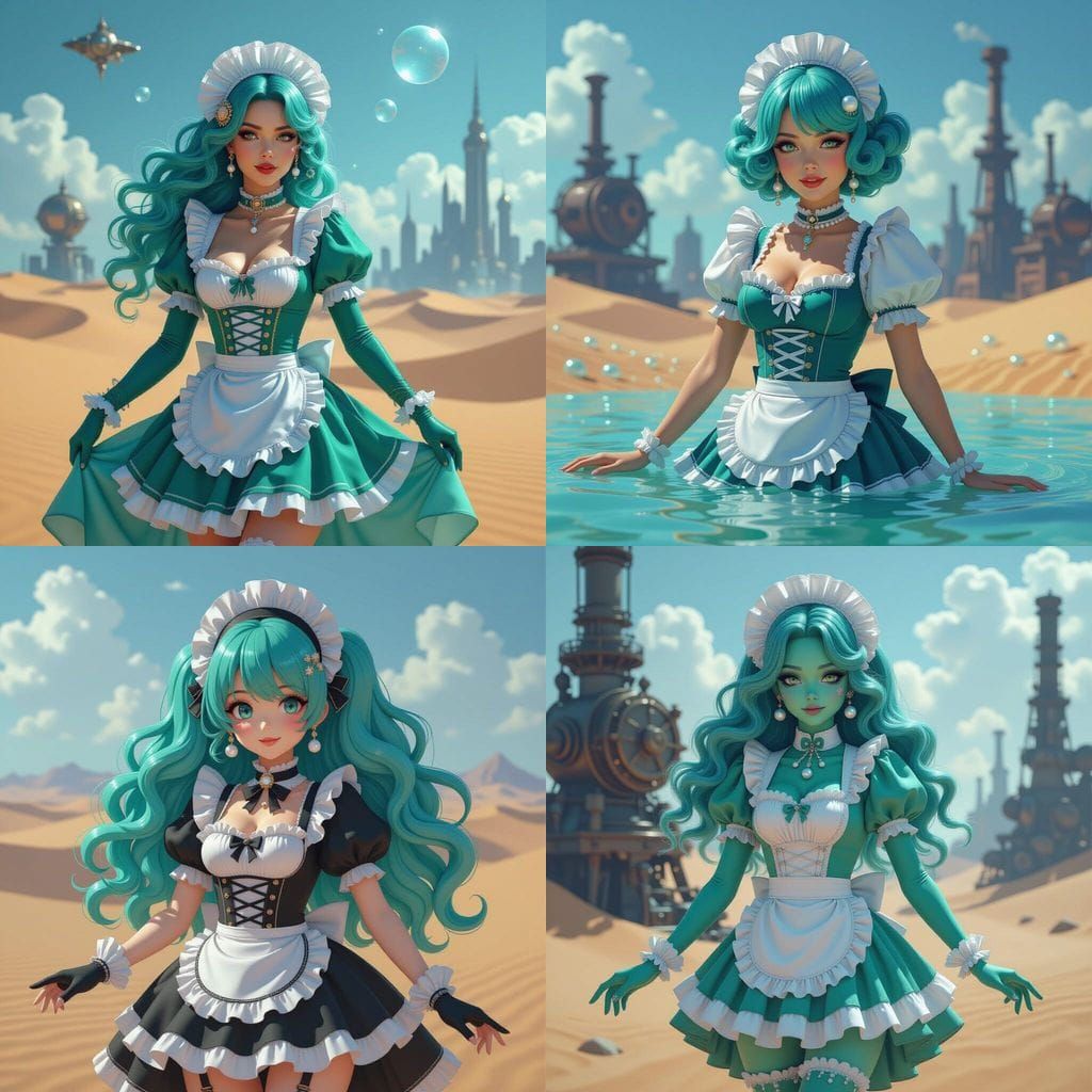 Steampunk Slime Maid with Victorian Flair