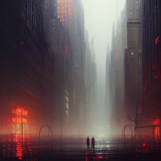 Dark Fantasy New York Concept Art in 8k