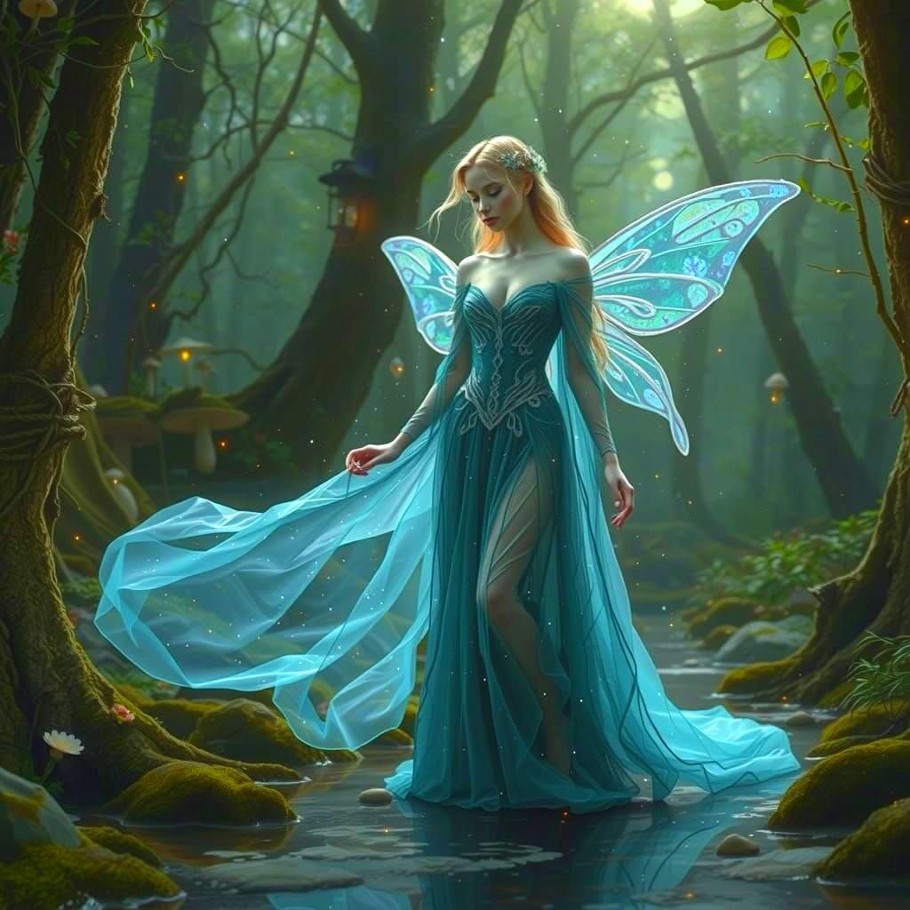 Moonlit Fairies Dancing in Ancient Forest