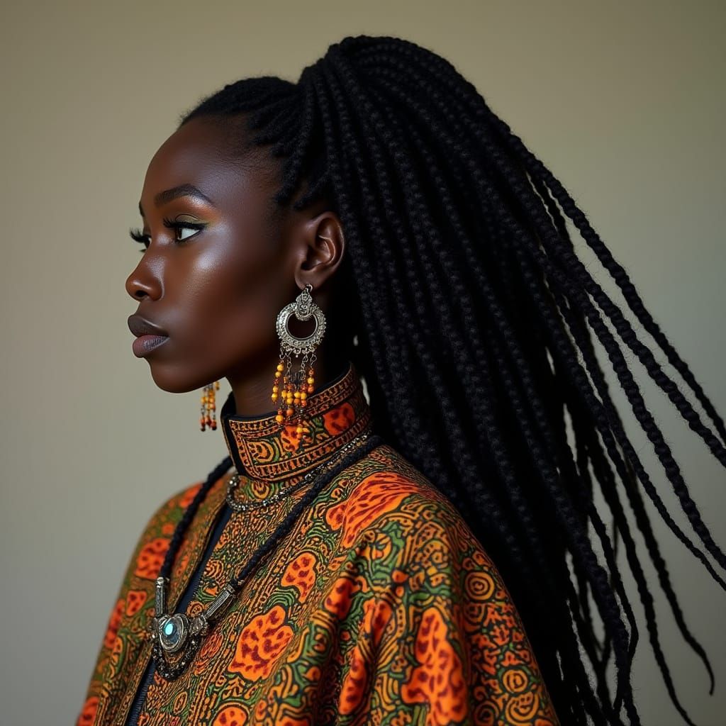 Striking Portrait of Woman in African-Inspired Style