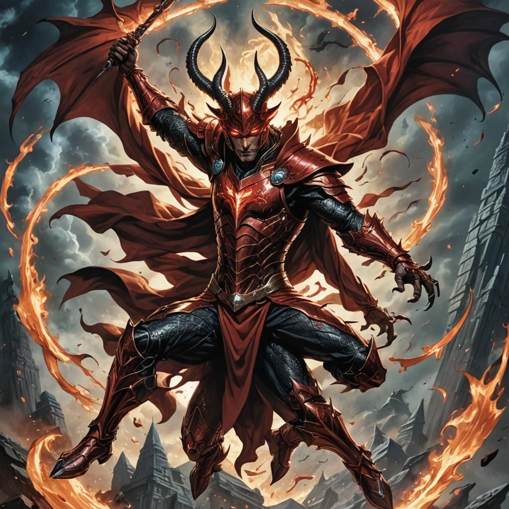 Dragon Zodiac Superhero in Hanged Man Pose