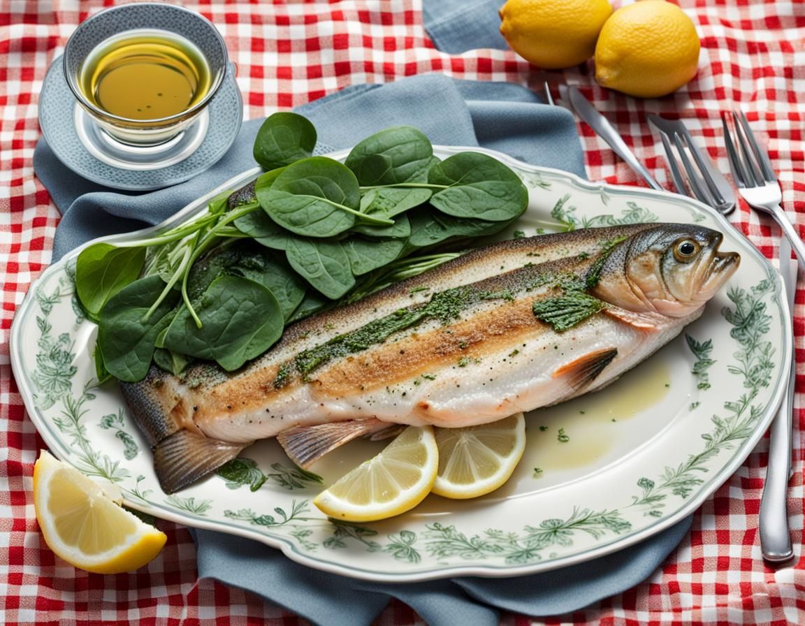 Pan-Fried Trout with Lemon and Spinach