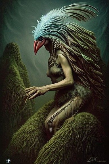 Bird-alien woman
