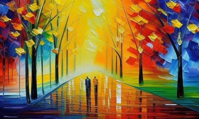 Expressionist Oil Painting with Impasto Acrylic Texture