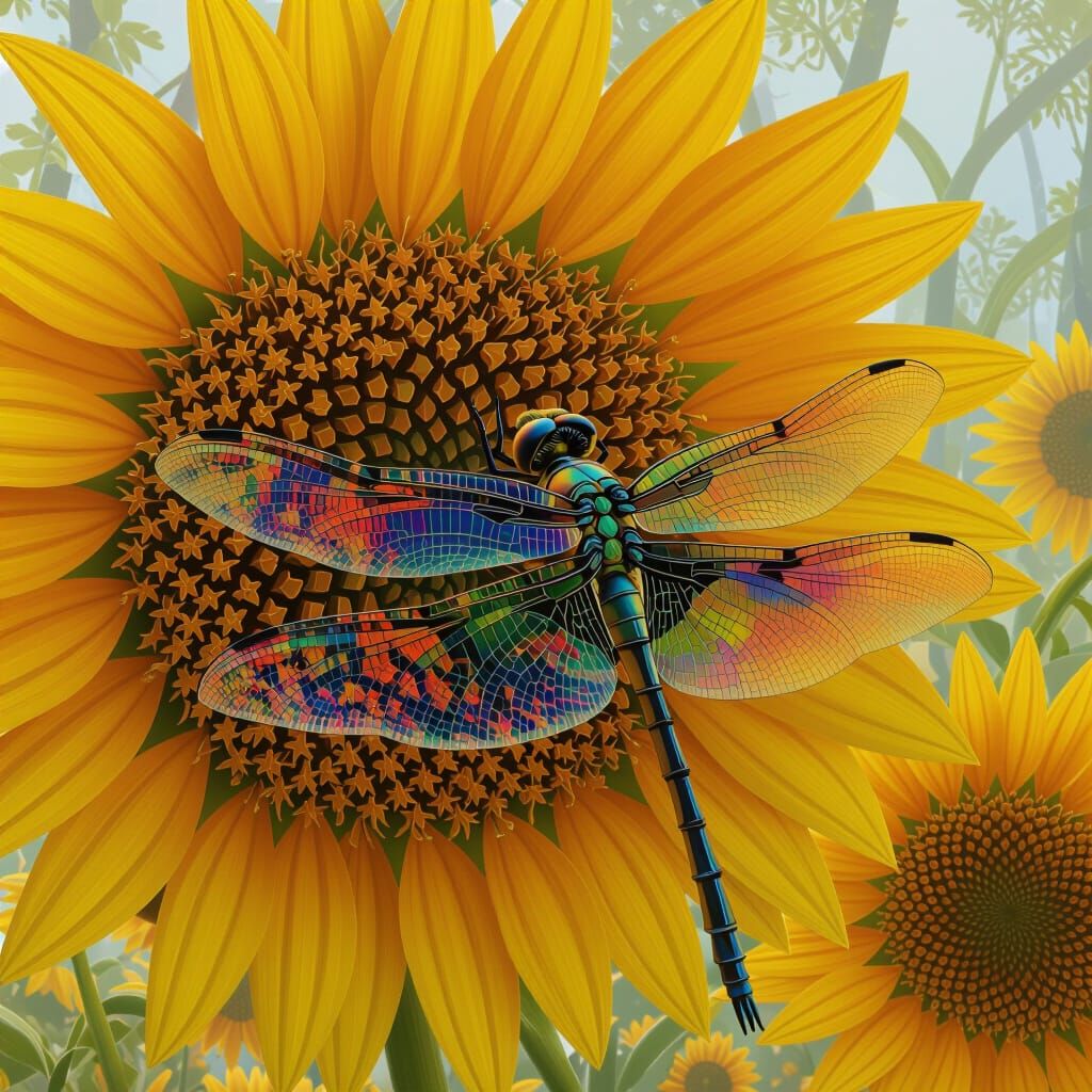 Bioluminescent Forest Dragonfly Matte Painting