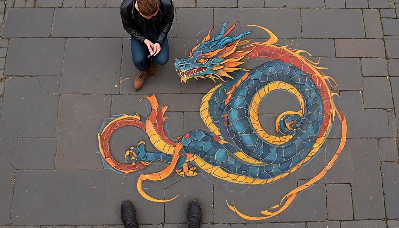 Chalk Art: Dragon