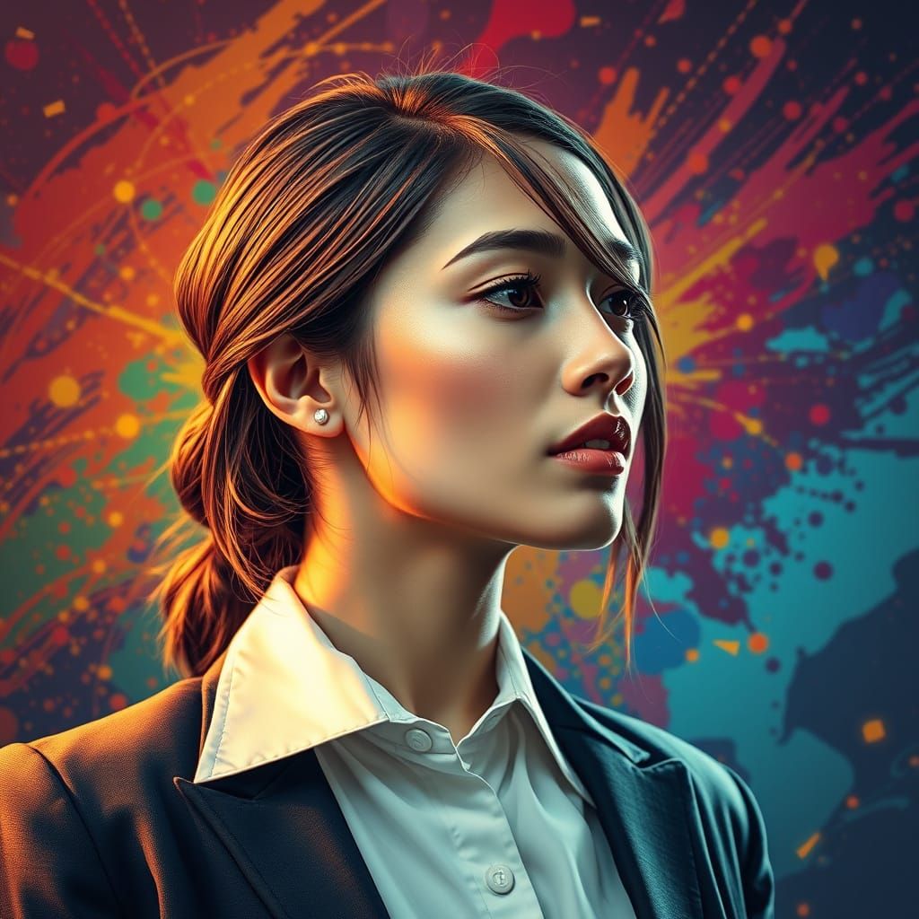 Hyperrealistic Portrait of a Young Professional Woman