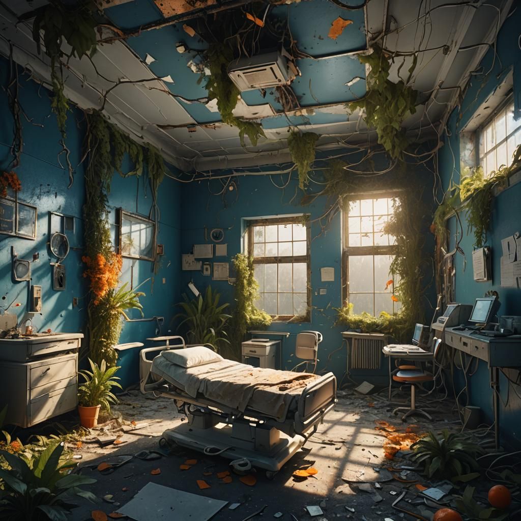 Abandoned Hospital Treatment Room in Art Deco Style