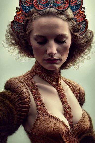 Detailed Portrait of a Beautiful Woman in Noir Style