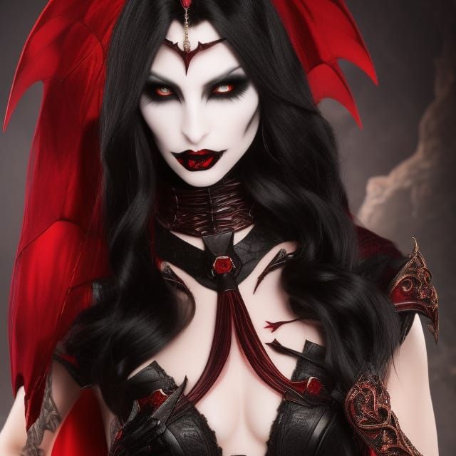 Sinister Vampire Queen in Art Deco Style