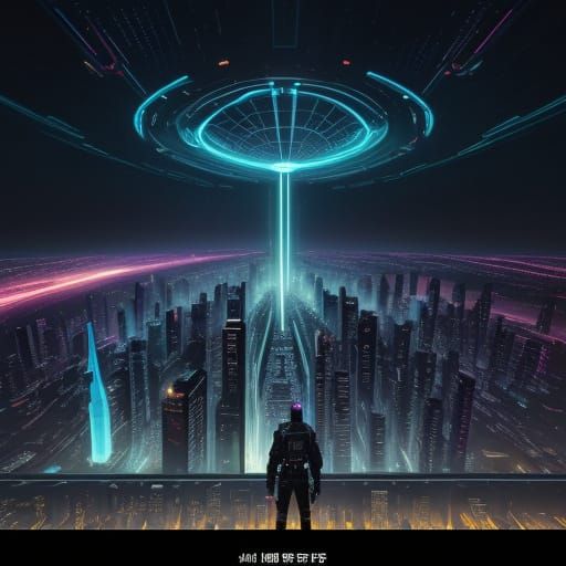 Futuristic Metropolis Under Neon Glow