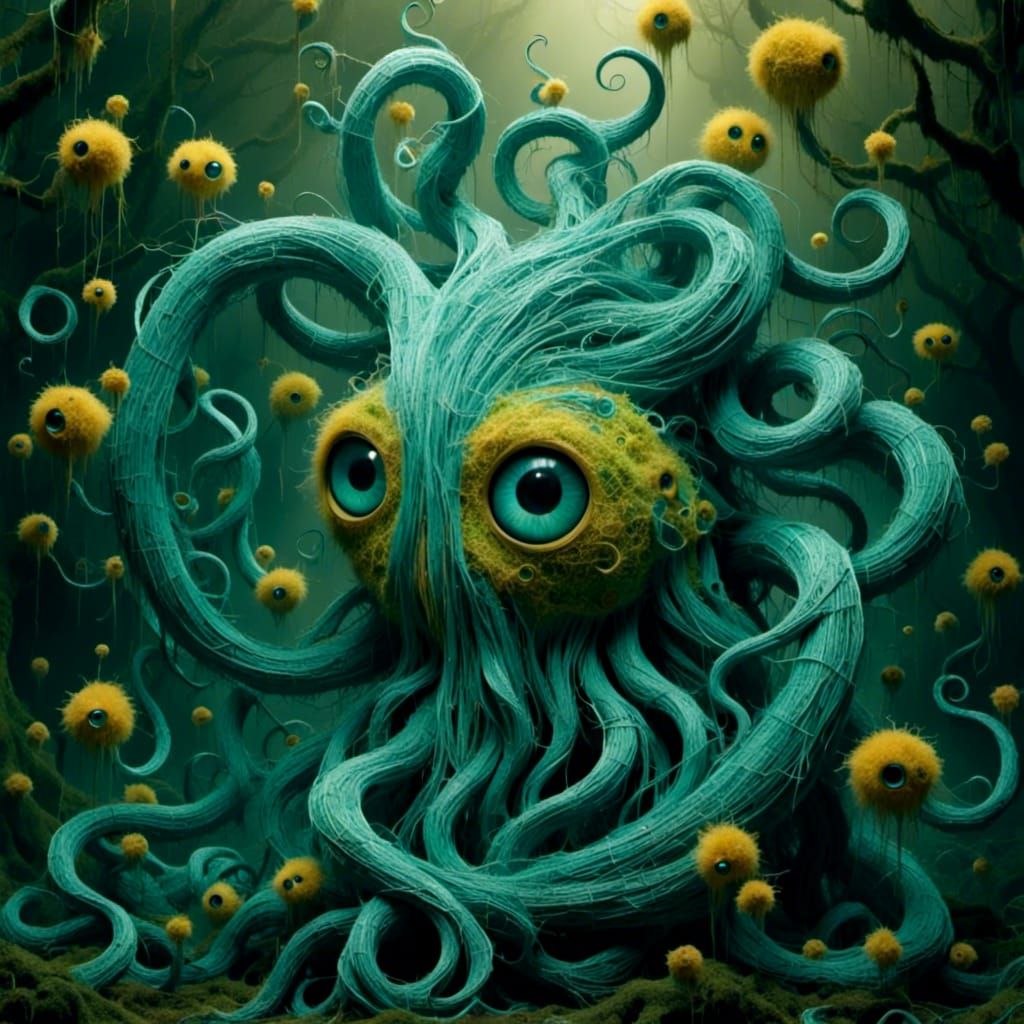 Abstract Tentacles in Laminar Flow, Stylized Art