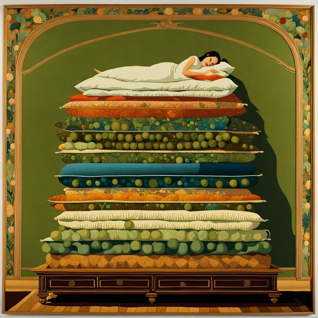 Princess and the Pea Collage in Whimsical Style