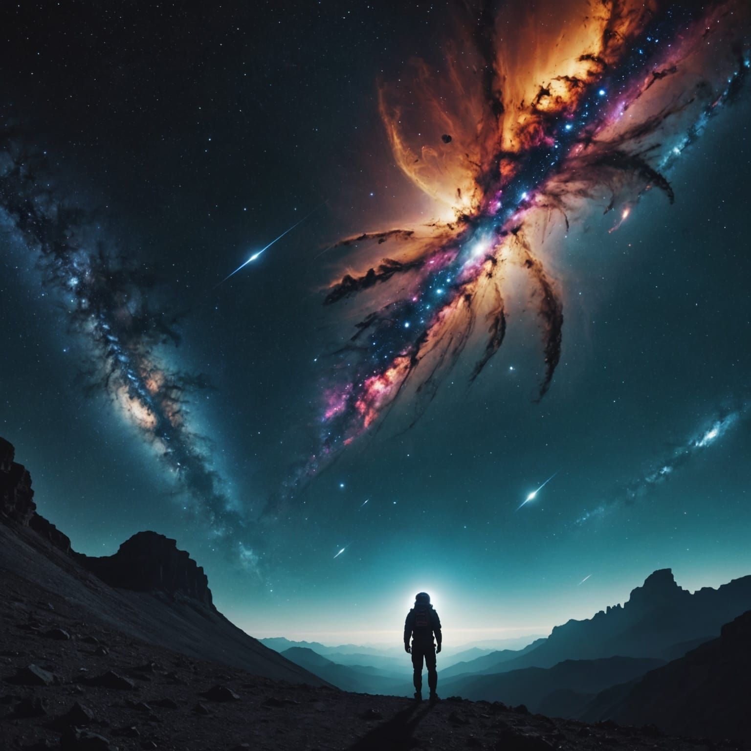 Dramatic Galactic Space Scene in Film Style