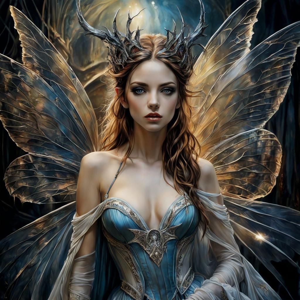 Magical Fantasy Backdrop in Mixed Media Style