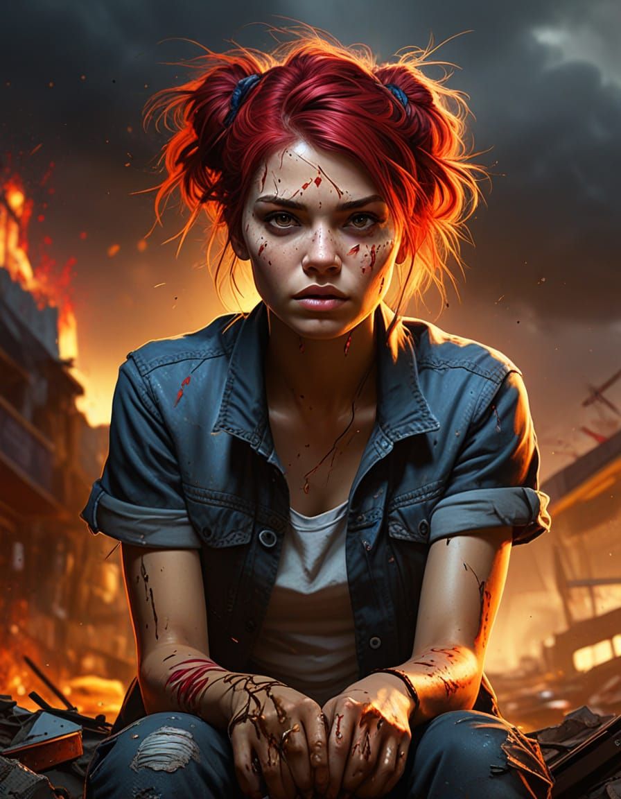 Woman with Paint-Splattered Hands: Graffiti Art