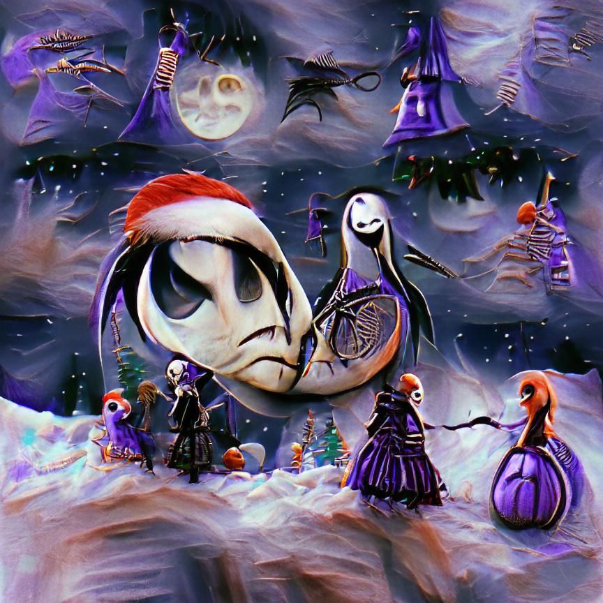 Nightmare Before Christmas Style Illustration