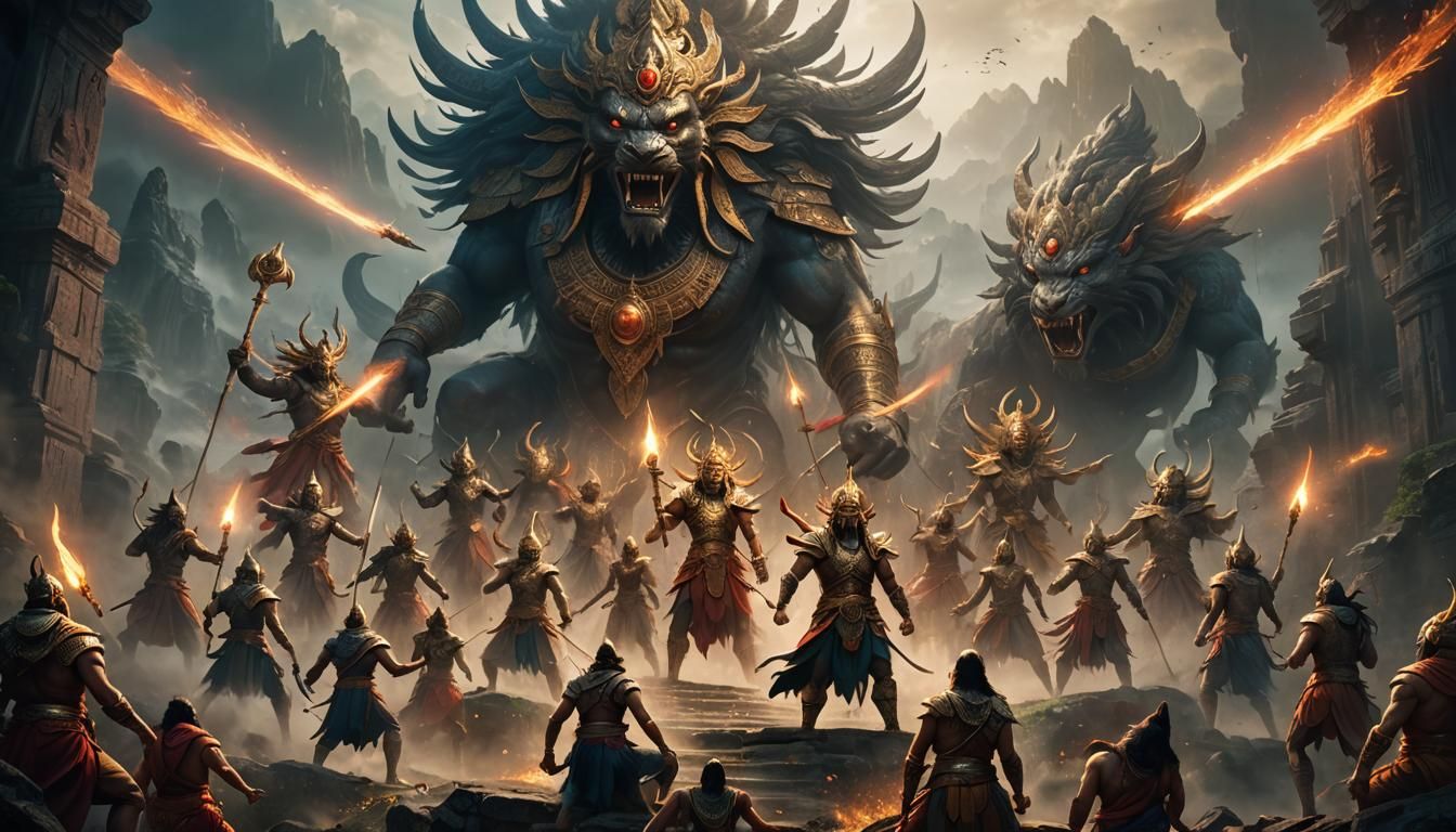 Mahabharata Warriors in Sacred Vyuha Formations