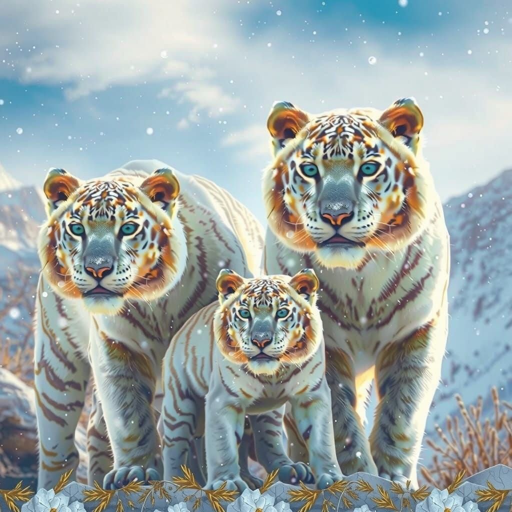 Snowy Tigers Roam Frosty Mountains in Hyper-Realistic 4K