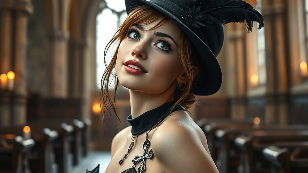 A captivating and enchanting portrait of a charming young wo...