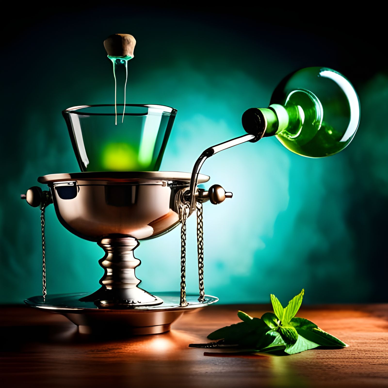 Absinthe Fountain Pouring Water