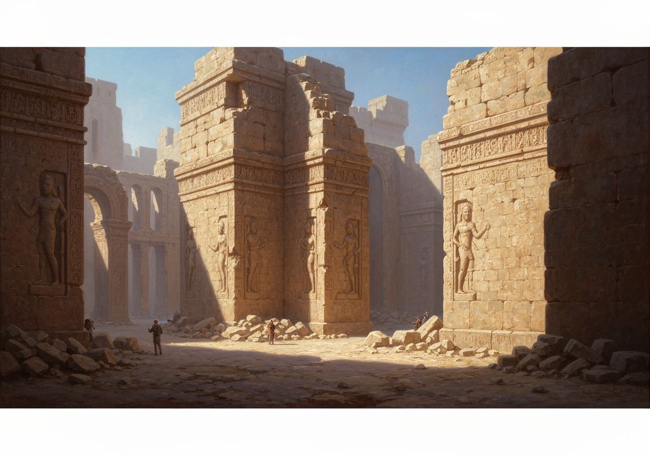 Majestic Lost City Excavation in Hyperrealistic Oil