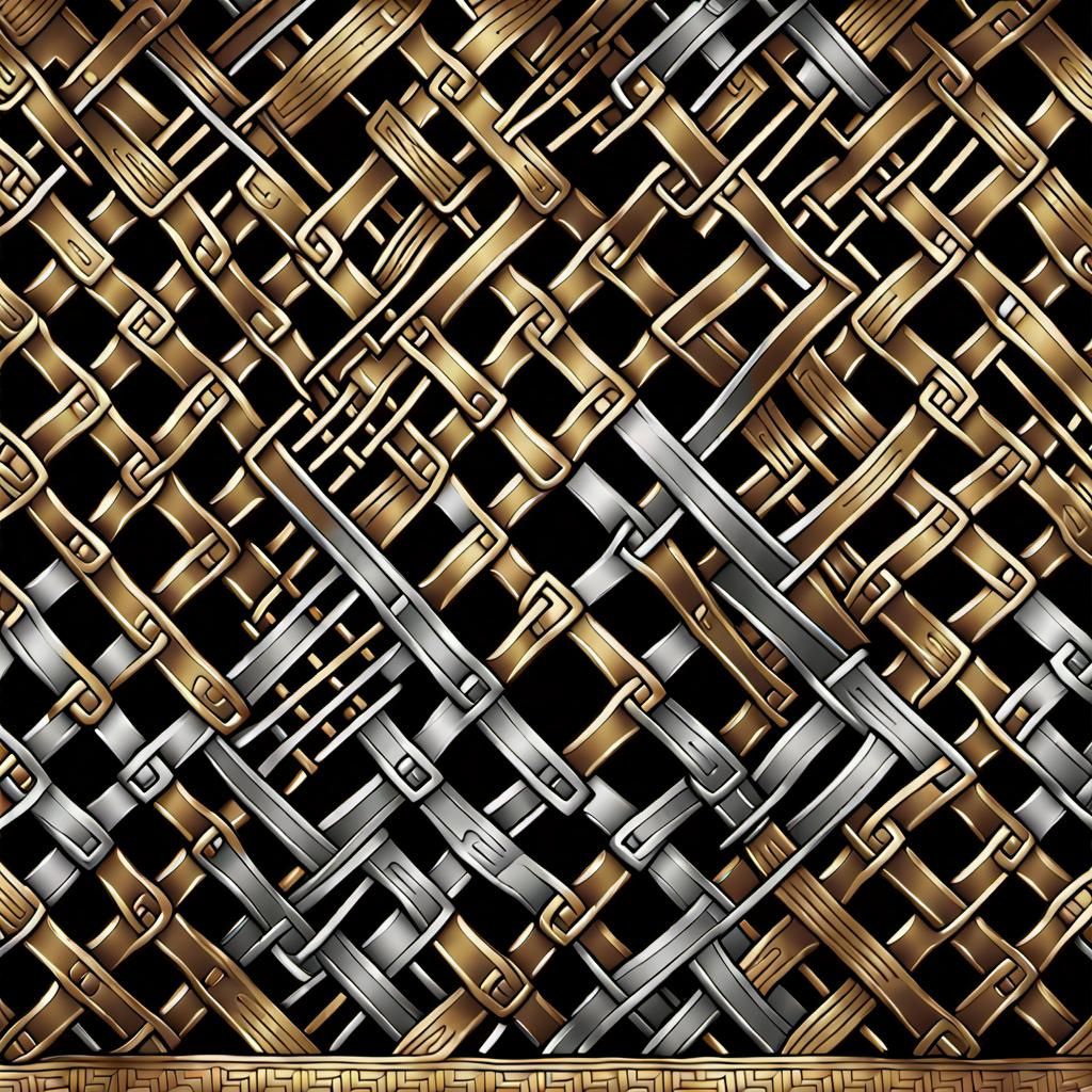 Intricate Celtic Knot Pattern in Gold, Silver, Bronze