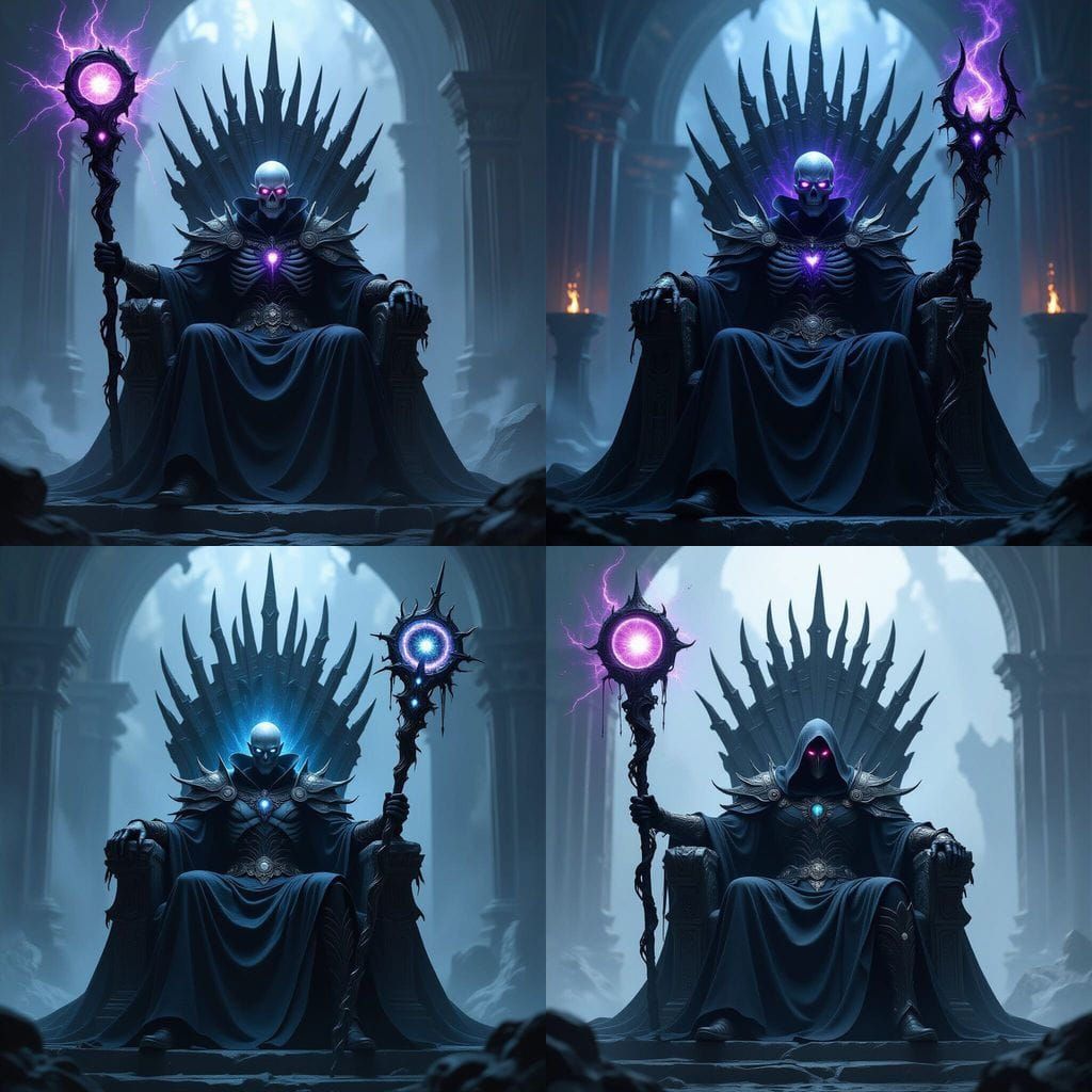 Corrupted Archmage of Void and Death on Obsidian Throne