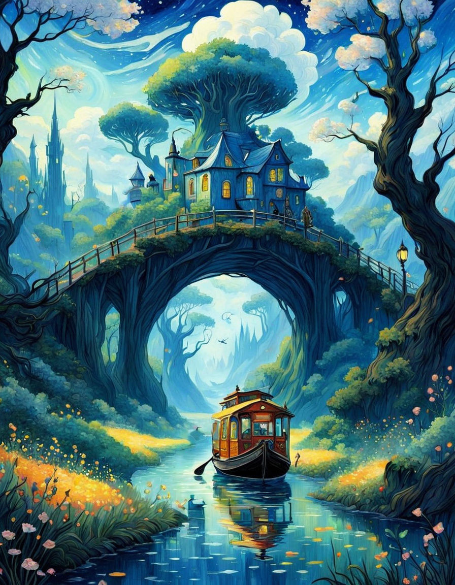 Whimsical Fairytale Illustration in Studio Ghibli Style