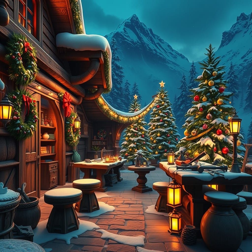 Enchanted Christmas Workshop in a Winter Wonderland