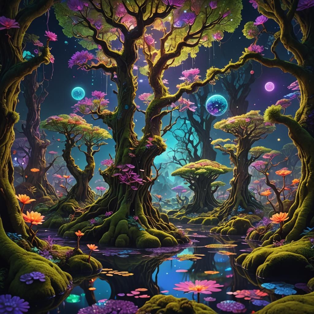 Cosmic Surrealism: Floating Islands in Digital Art