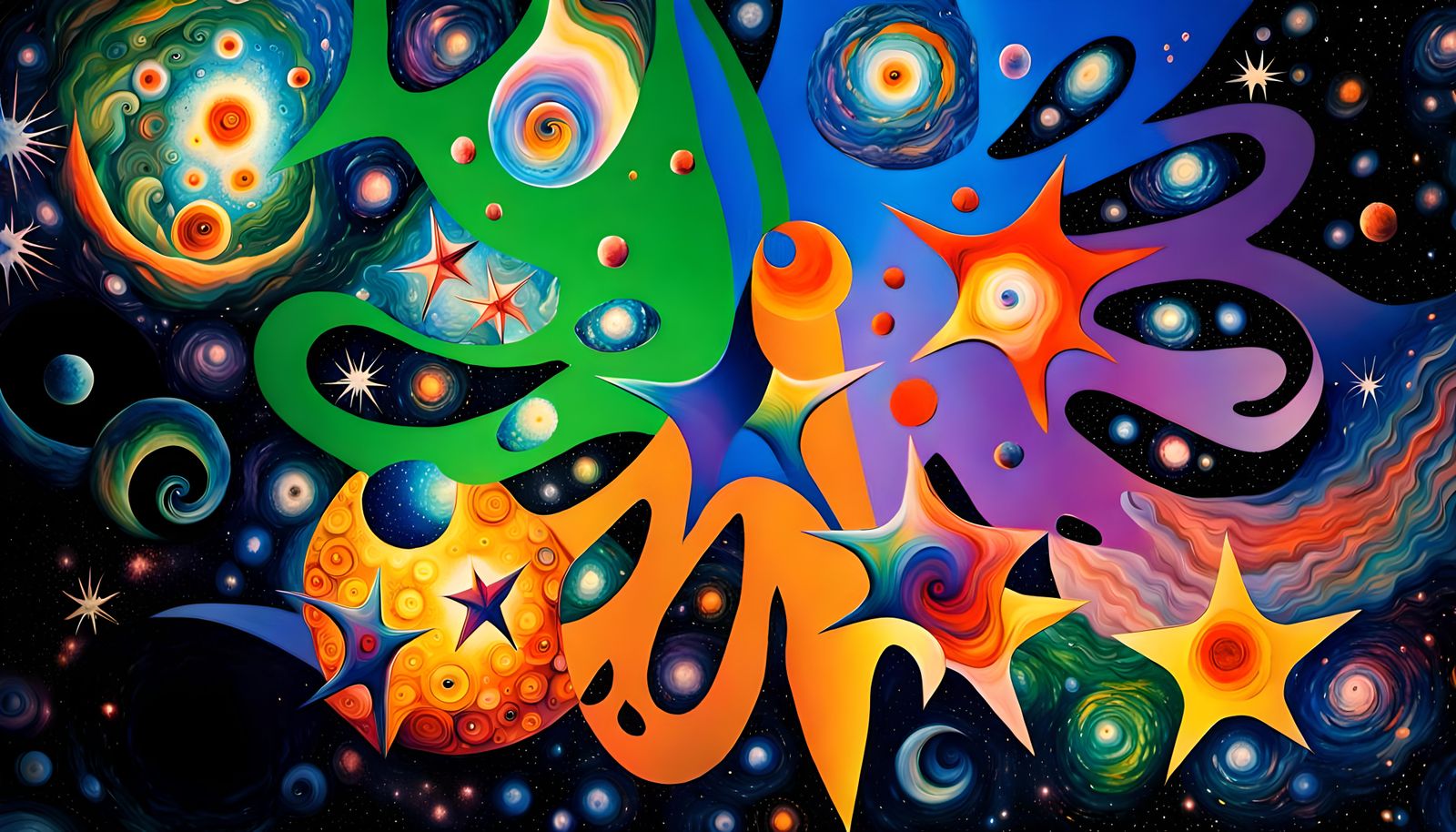 Magnificent Star-Formation Cluster in Impasto Oil Painting