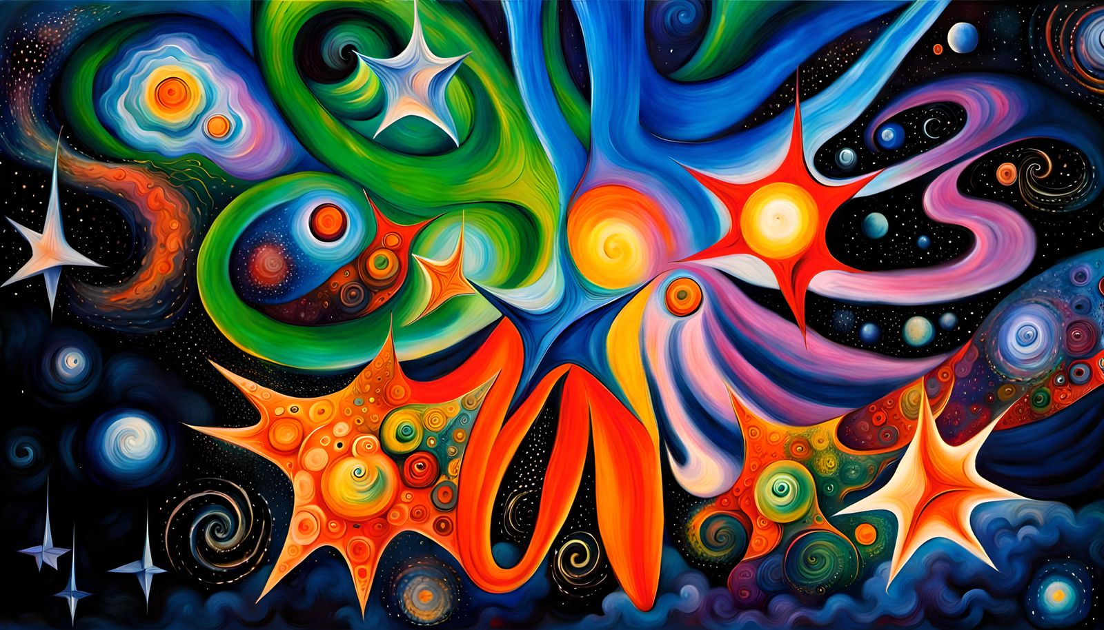 Magnificent Star-Formation Cluster as Impasto Oil Painting