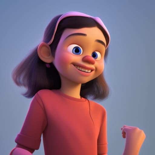 Jenna Ortega as Pixar-Style 3D Digital Art