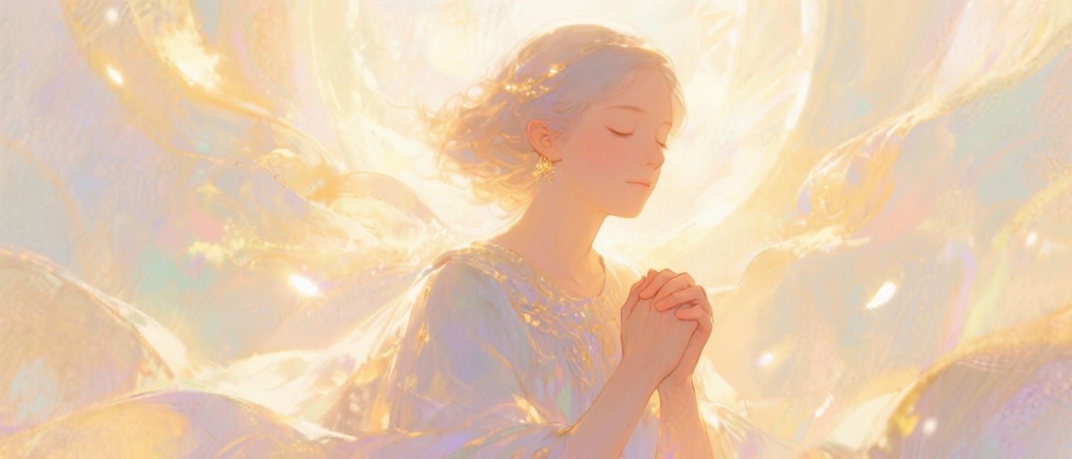 Divine Revelation: Serene Figure in Ethereal Light