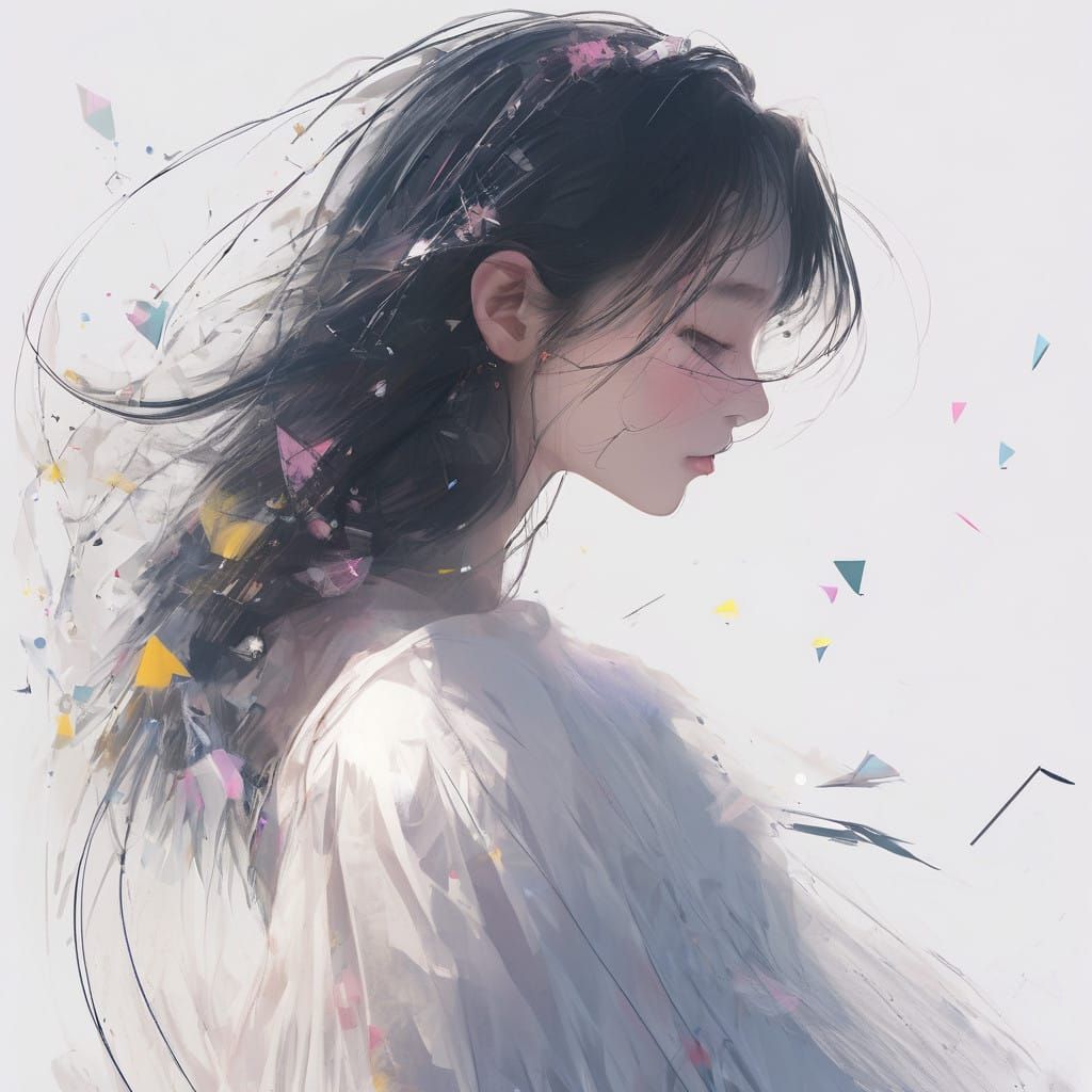 Bold Anime-Inspired Art with Experimental Brushstrokes