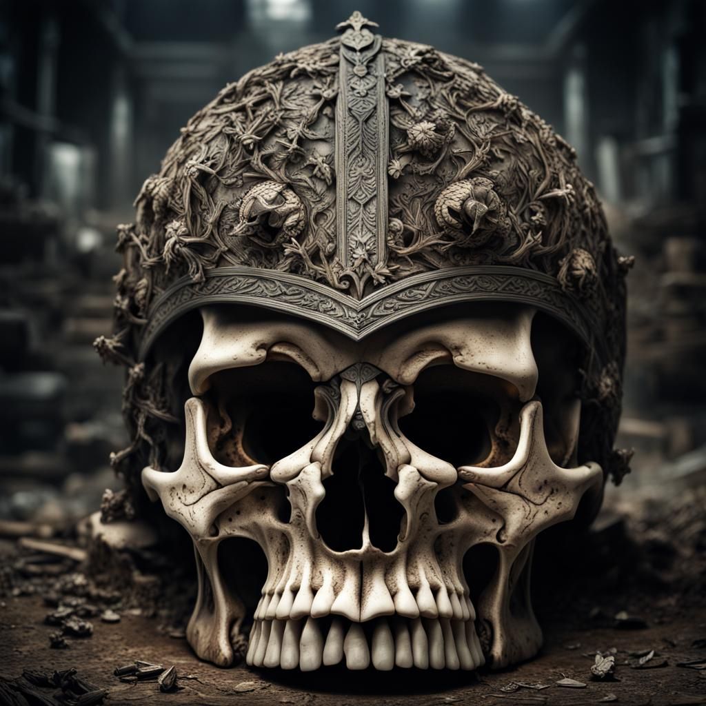 Battle Inside Skull: Hyperrealistic Cross-Section