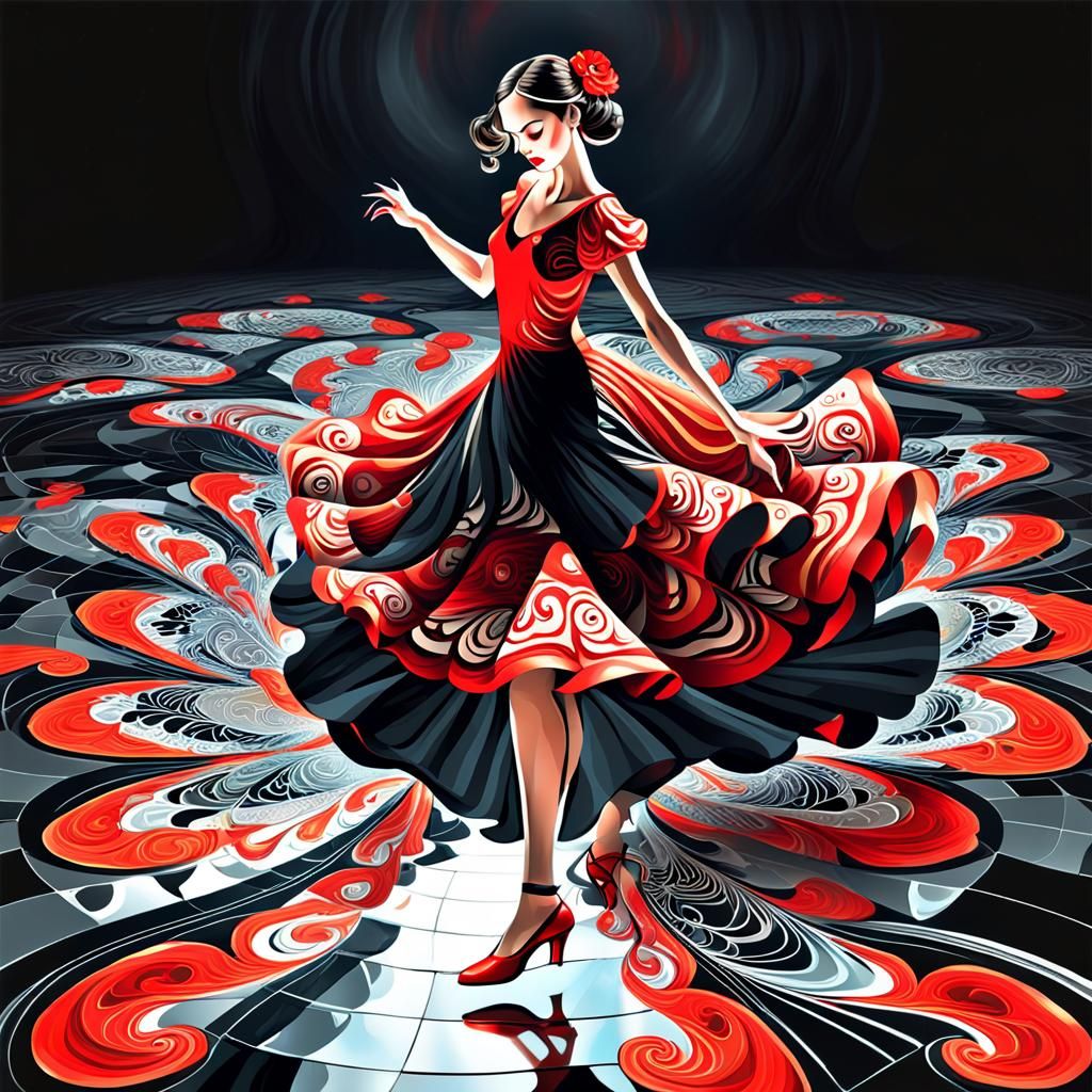Flamenco Dancer in Surreal Digital Painting