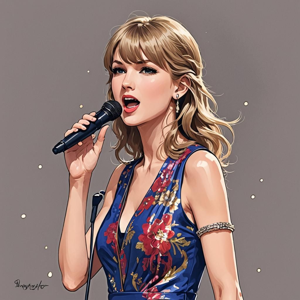 Taylor Swift Singing in Anime Style
