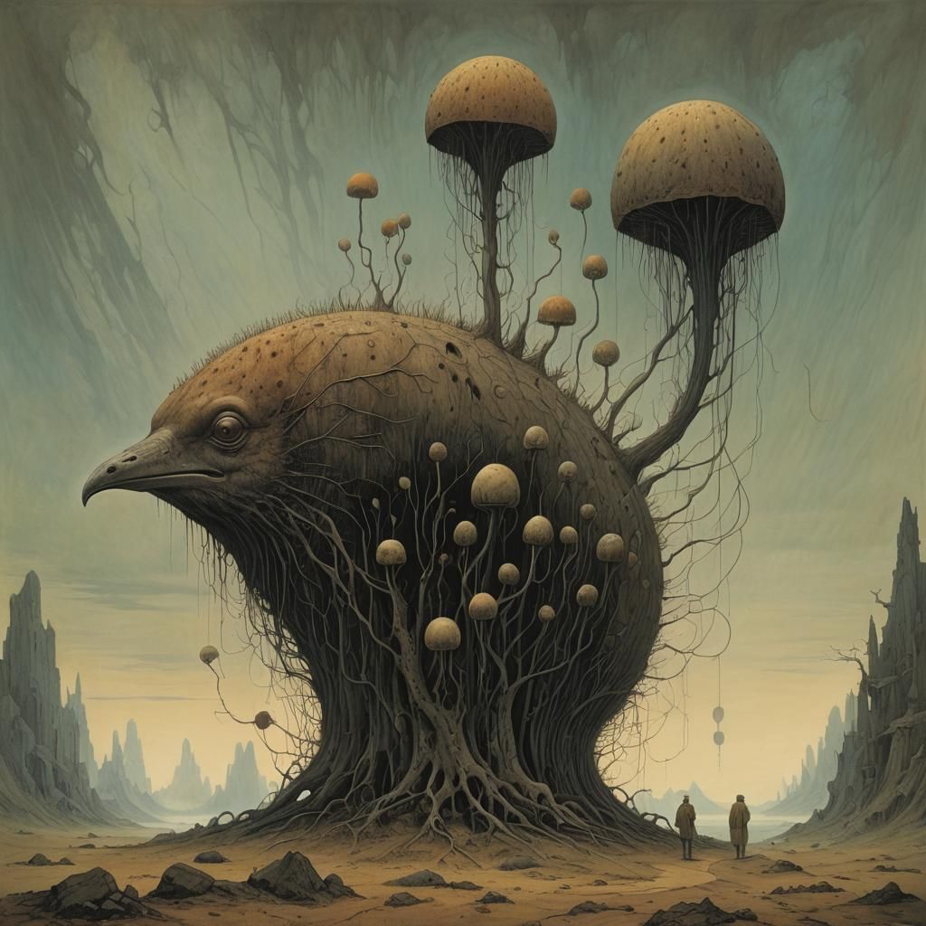 Elongated Echidnas Entertain Ethereal Ents

(Zdzisław Beksiń...