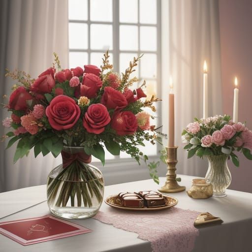Romantic Bouquet in Warm Candlelight