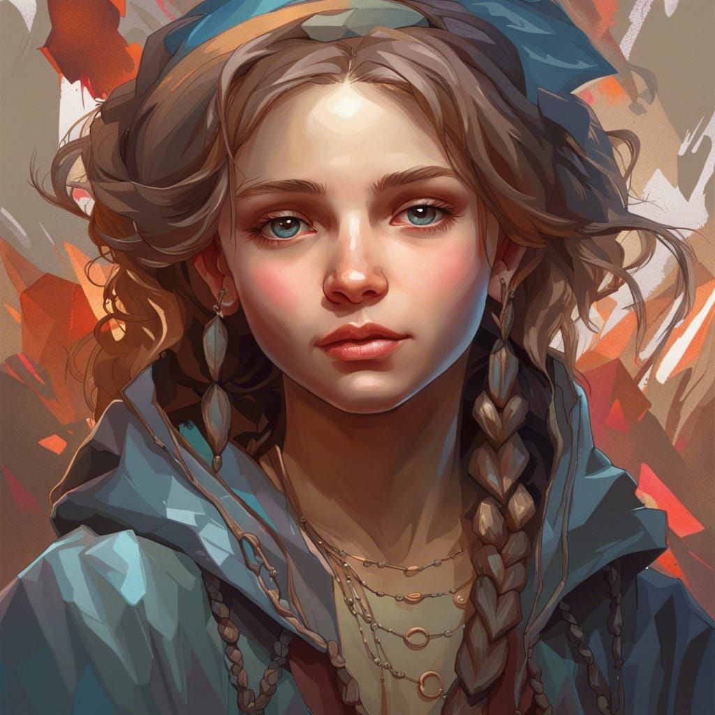 Detailed Portrait of a Young Girl in Hyperrealism Style