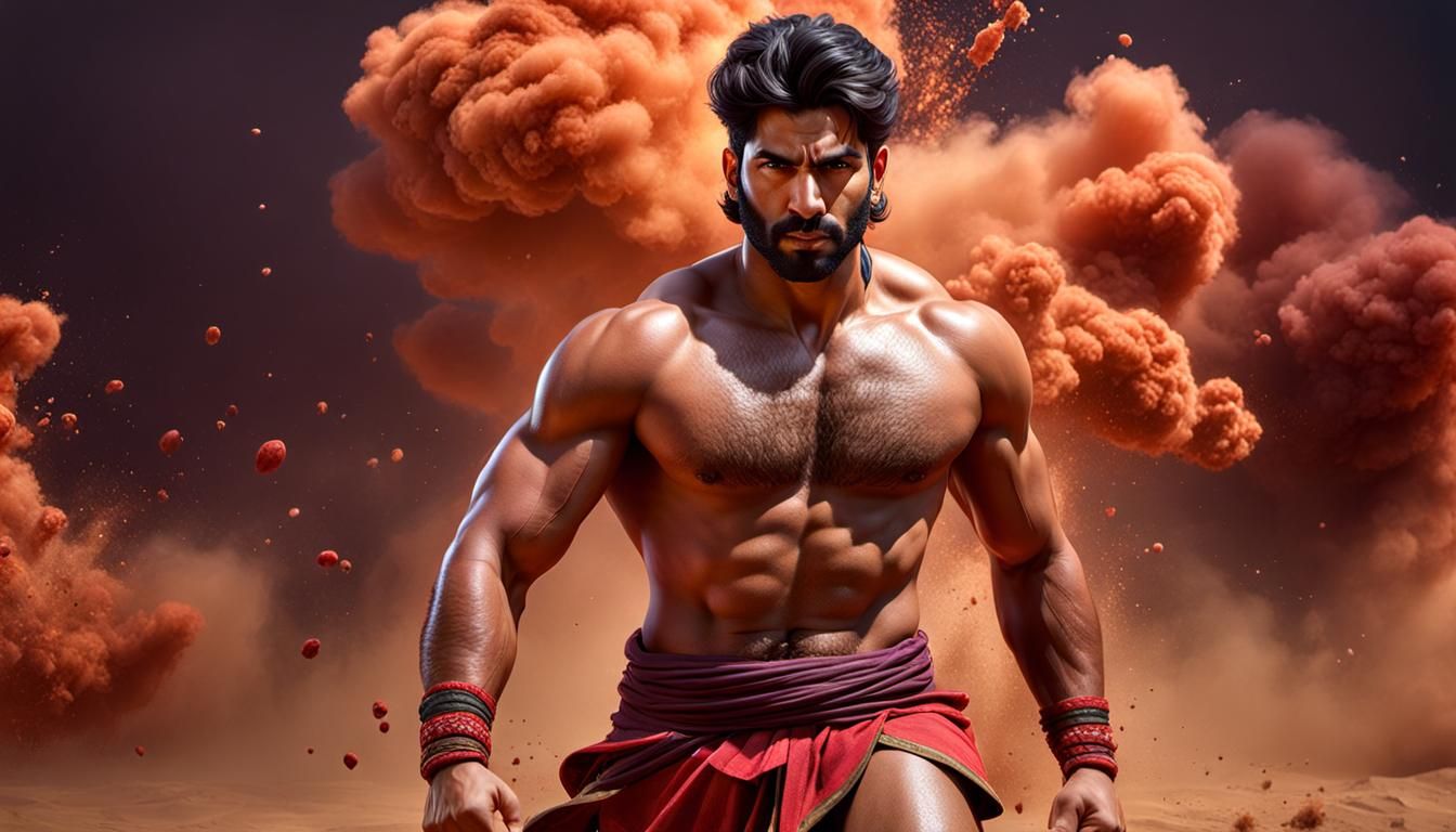 Pakistani Kabaddi Fighters: Hyperrealistic Digital Painting