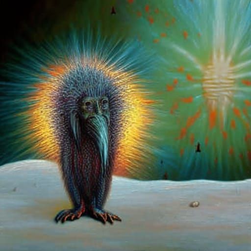 Porcupine God Swirls colorful blessings out into the cosmos