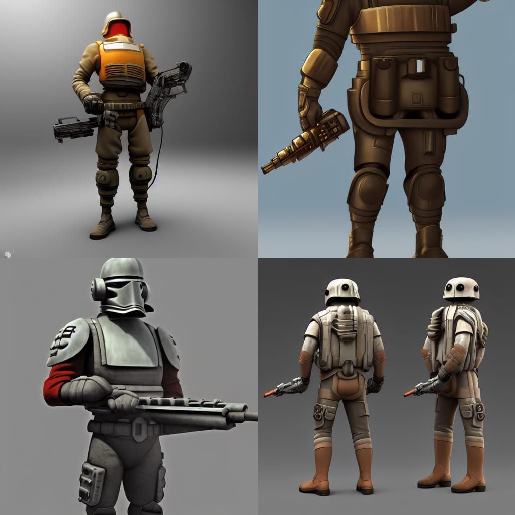 Dieselpunk Imperial Soldier: 3D Digital Art