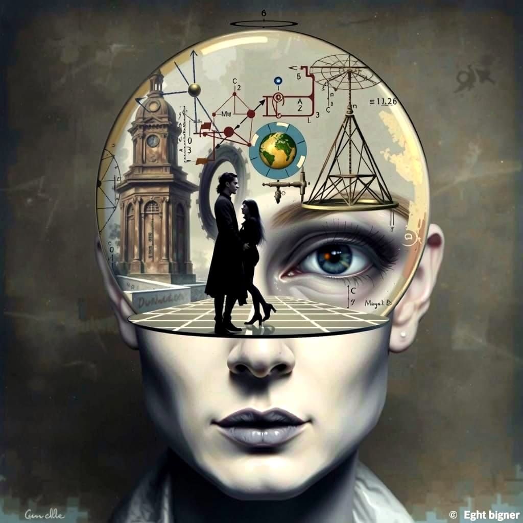 Ethereal Human Form: Intricate Blueprint in Dark Chiaroscuro